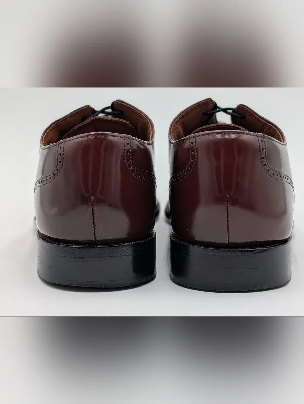 Bostonian Sz 10 Classics First Flex Cap Toe Oxford Burgundy Leather